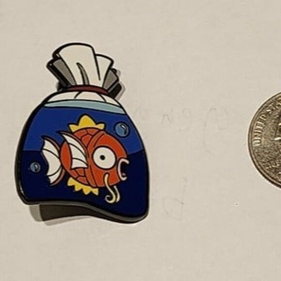 Golden Splash: Magikarp in a Mystic Goldfish Bag Enamel Pin - Picture 3 of 4